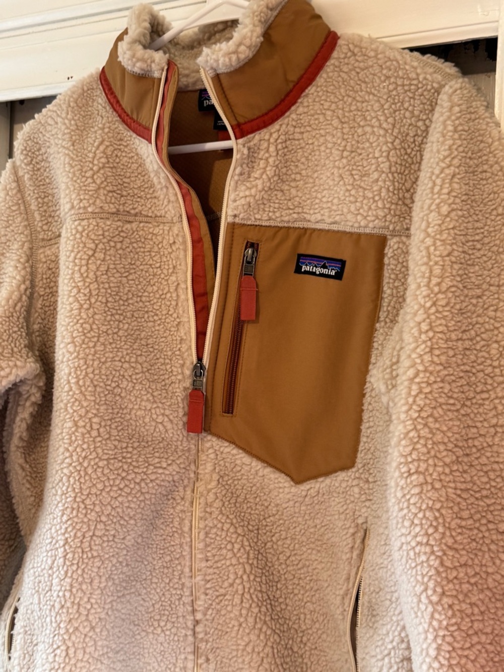 Patagonia Women’s Retro Pile Fleece Jacket - Natural/ Tan Color - Sz L EUC - Picture 2 of 11